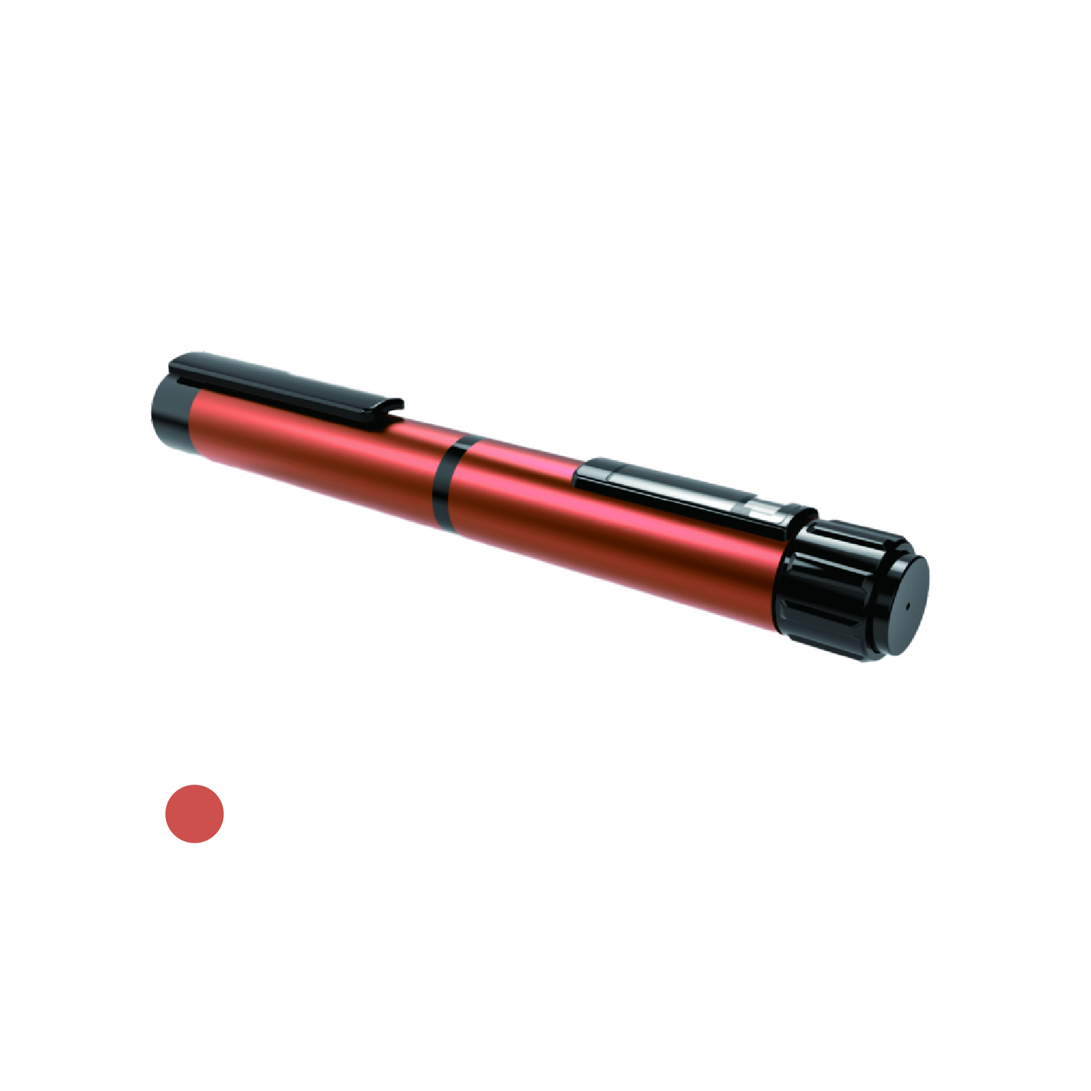 Orange reusable multipurpose 3 mL syringe pen made with plastic and stainless steel