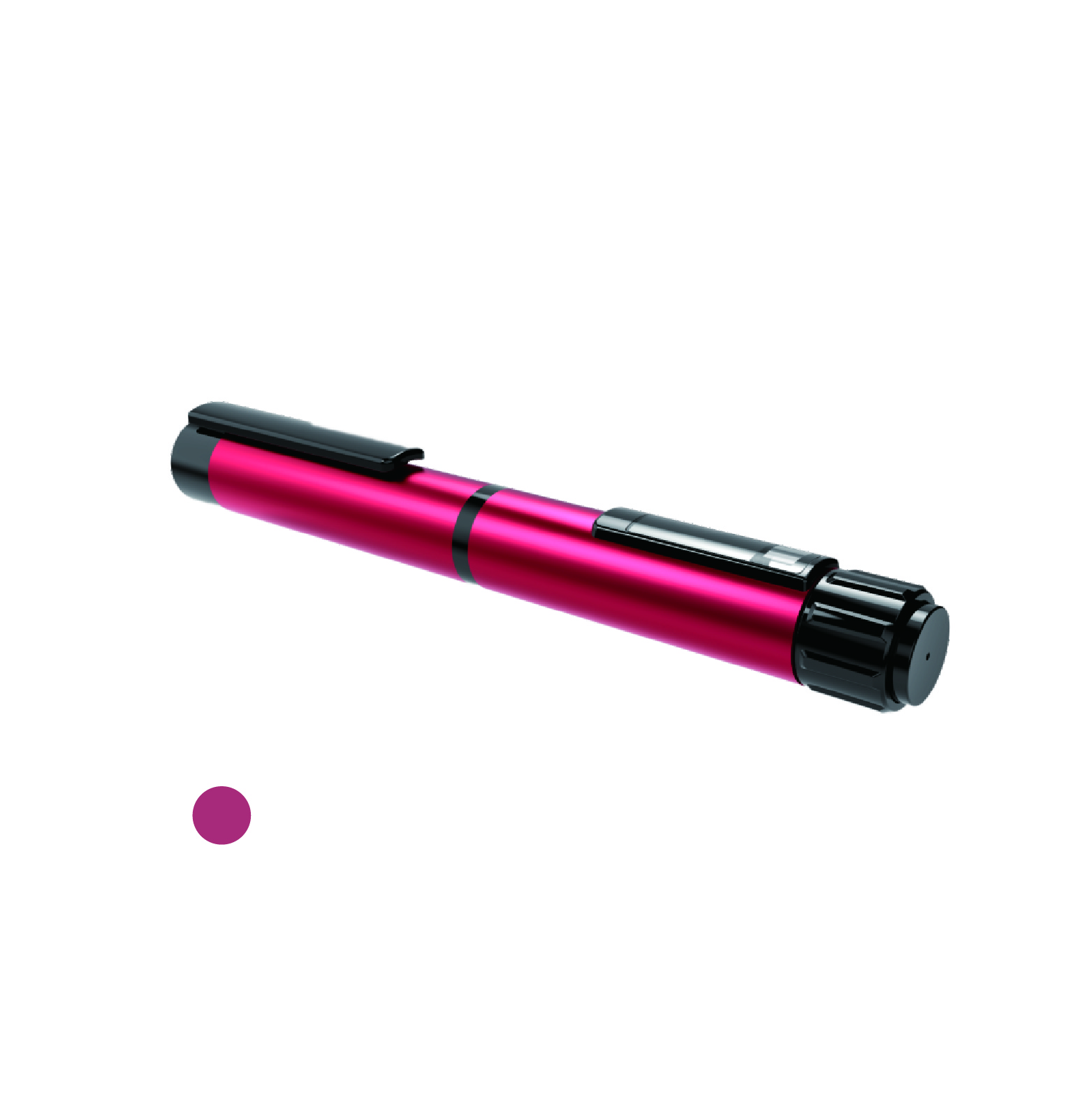 Red reusable multipurpose 3 mL syringe pen made with plastic and stainless steel