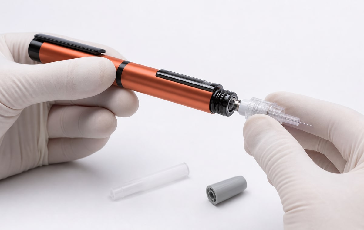 Reusable Multipurpose Syringe Pen, Plastic and Stainless Steel, 3 mL handling step 2